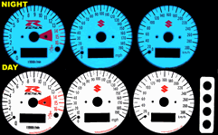 Suzuki GSXR 750 1996-1999 KM/H & MPH Standard Style Illumiglo Gauges
