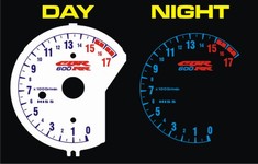 Honda CBR 600 RR 2007-2012  Illumiglo Gauges 600rr cbr600rr SRP-0810 07 08 09 10 11 12 2008 2009 2010 2011 cbr600 with HISS light reverse
