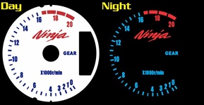 Kawasaki ZX 6 RR ZX6RR ZX6 RR ZX6R ZX6 R 2007 2008 07 08 WHITE FACE Reverse Style Illumiglo Gauges