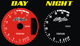 Kawasaki ZX 6 RR ZX6RR ZX6 RR ZX6R ZX6 R 2007 2008 07 08 RED FACE Reverse Style Illumiglo Gauges