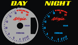 Kawasaki ZX 6 RR ZX6RR ZX6 RR ZX6R ZX6 R 2007 2008 07 08 SILVER FACE Reverse Style Illumiglo Gauges
