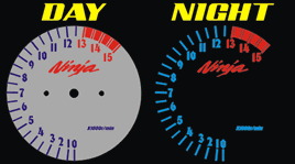 Kawasaki ZX 10 ZX10R ZX10 R ZX 10R 2007 2008 07 08 SILVER face Reverse Style Gauges