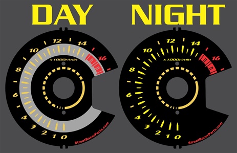 Suzuki GSXR 750 GSXR750 GIXXER 08 09 2008 2009 Reverse Style Black & Yellow Face Illumiglo Gauges