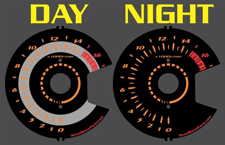 Suzuki GSXR 750 GSXR750 GIXXER 08 09 2008 2009 Reverse Style Black & Orange Face Illumiglo Gauges
