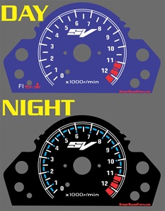 Suzuki SV650 SV 650 2003 2004 2005 03 04 05 Reverse Style Blue Face Illumiglo Gauges